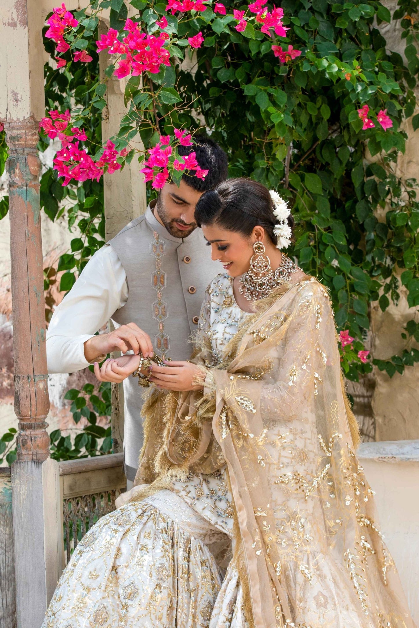 Gold and Ivory Embellished Ensemble