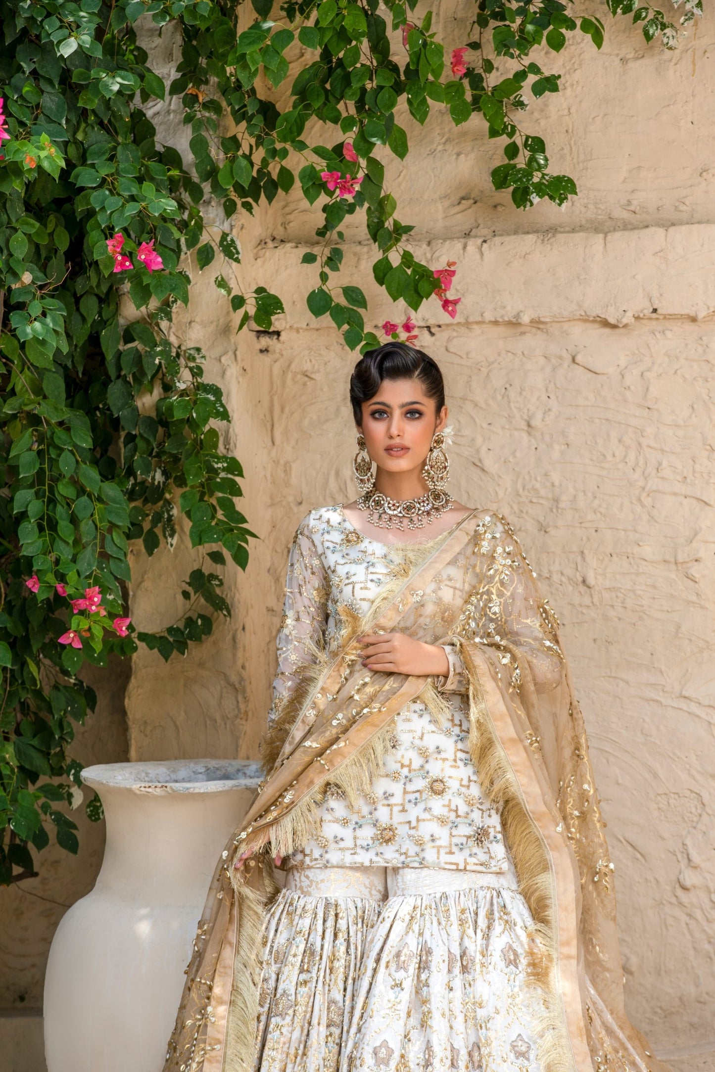 Gold and Ivory Embellished Ensemble