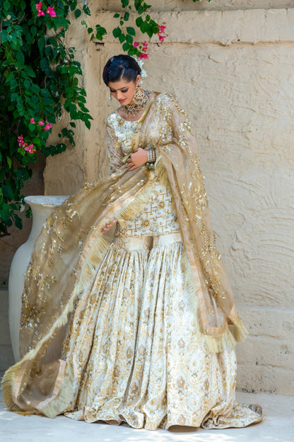 Gold and Ivory Embellished Ensemble