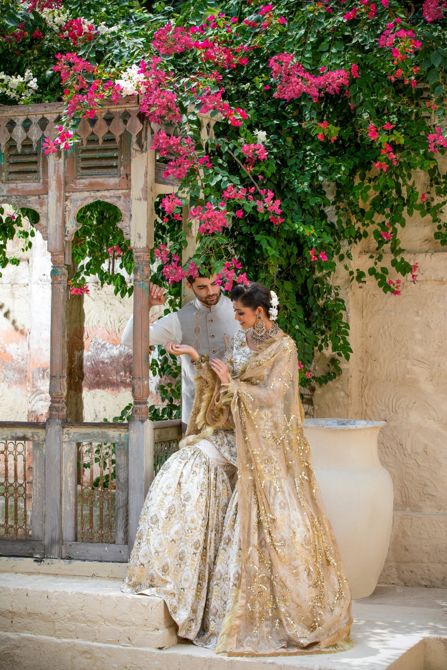 Gold and Ivory Embellished Ensemble