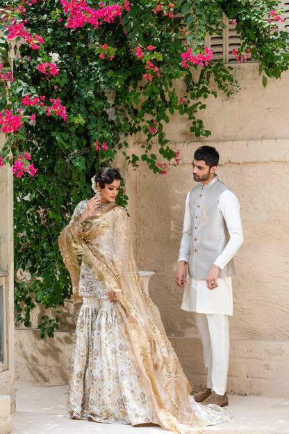 Gold and Ivory Embellished Ensemble