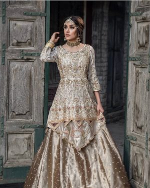Shoaib Ismail – Regal Gold Embellished Gown