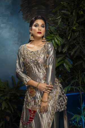 "Unveiling Elegance: Shoaib Ismail's Exquisite Silver Ensemble