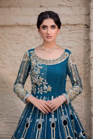 Regal Teal Embellished Gown